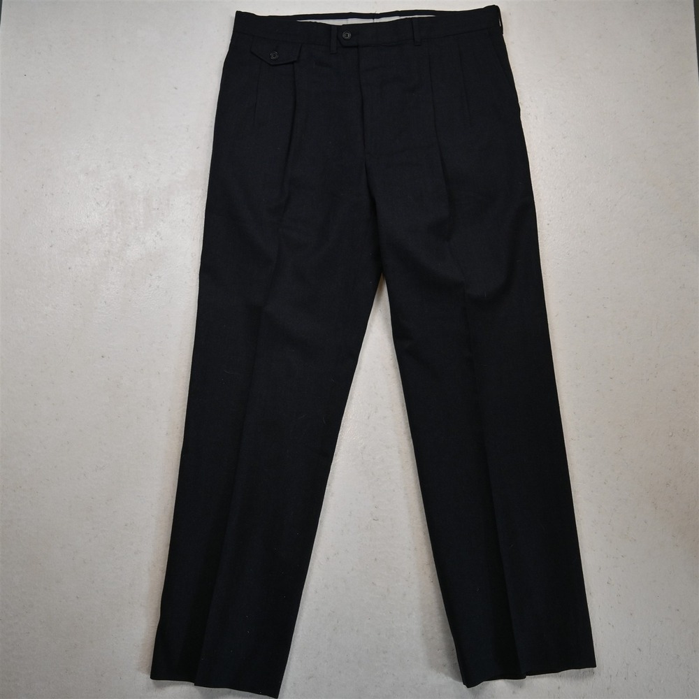 Vtg Kuppenheimer 36x32 Blue‎ 100% Wool Flannel Pleated Classic Dress Mens Pants